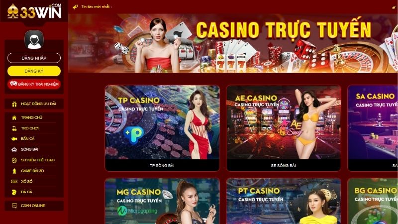 Khám phá sảnh Casino 33WIN